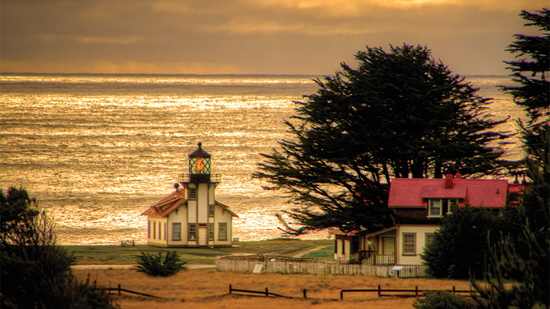 Landscape photo of lighthouse after storm
